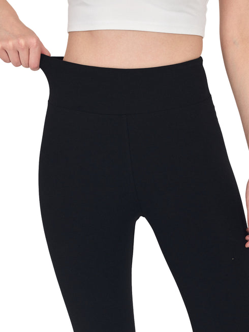 COMEOR Leggings Damen 3/4 Atmungsaktiver Baumwolle - High Waist Caprihose, Kurze Sport Leggins, Radlerhose Elastische Blickdicht Yogahose Sporthose