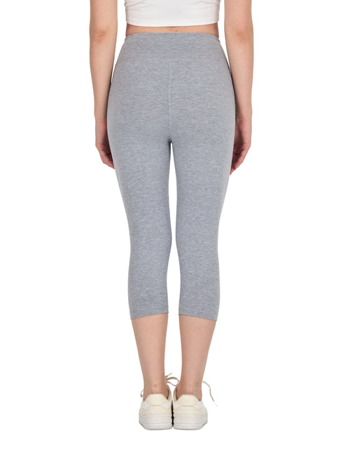 COMEOR Leggings Damen 3/4 Atmungsaktiver Baumwolle - High Waist Caprihose, Kurze Sport Leggins, Radlerhose Elastische Blickdicht Yogahose Sporthose