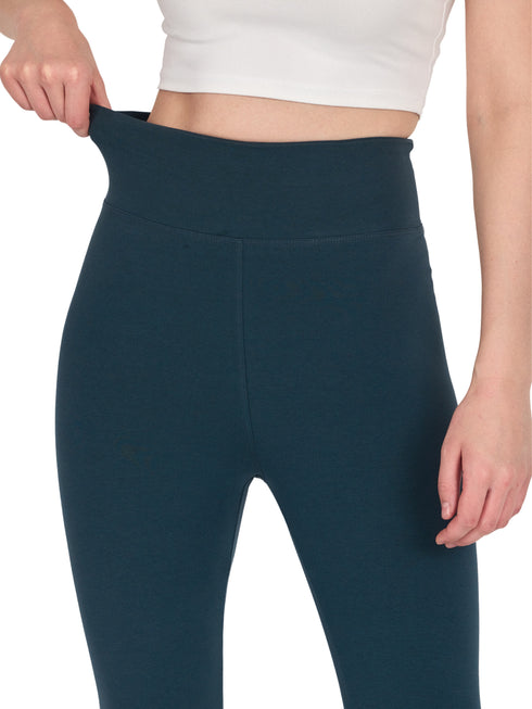 COMEOR Leggings Damen 3/4 Atmungsaktiver Baumwolle - High Waist Caprihose, Kurze Sport Leggins, Radlerhose Elastische Blickdicht Yogahose Sporthose