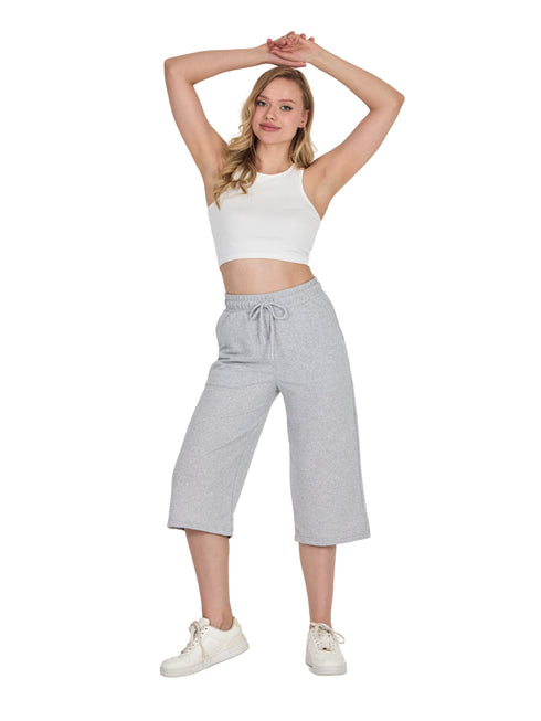 COMEOR Damen Capri Sweatpants – Bequeme 3/4 Jogginghose