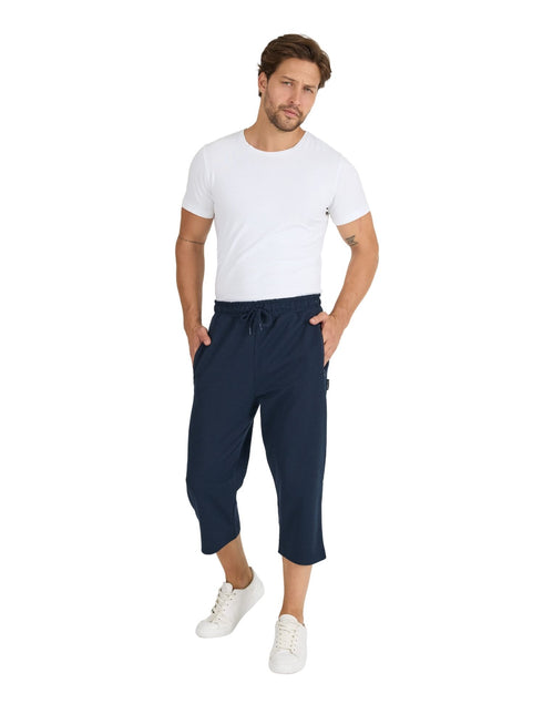 Herren Bermuda Capri Shorts 3/4 Sommerhosen mit Reißverschluss