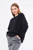 COMEOR Sweatshirt Damen Bequemer Oversize Pullover aus Baumwolle, Langarmshirt als Basic Pulli ohne Kapuze Regular Fit