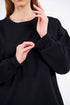 COMEOR Sweatshirt Damen Bequemer Oversize Pullover aus Baumwolle, Langarmshirt als Basic Pulli ohne Kapuze Regular Fit