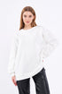 COMEOR Sweatshirt Damen Bequemer Oversize Pullover aus Baumwolle, Langarmshirt als Basic Pulli ohne Kapuze Regular Fit