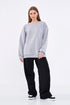 COMEOR Sweatshirt Damen Bequemer Oversize Pullover aus Baumwolle, Langarmshirt als Basic Pulli ohne Kapuze Regular Fit