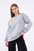 COMEOR Sweatshirt Damen Bequemer Oversize Pullover aus Baumwolle, Langarmshirt als Basic Pulli ohne Kapuze Regular Fit