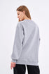 COMEOR Sweatshirt Damen Bequemer Oversize Pullover aus Baumwolle, Langarmshirt als Basic Pulli ohne Kapuze Regular Fit