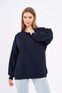 COMEOR Sweatshirt Damen Bequemer Oversize Pullover aus Baumwolle, Langarmshirt als Basic Pulli ohne Kapuze Regular Fit