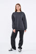 COMEOR Sweatshirt Damen Bequemer Oversize Pullover aus Baumwolle, Langarmshirt als Basic Pulli ohne Kapuze Regular Fit