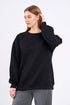 COMEOR Sweatshirt Damen Bequemer Oversize Pullover aus Baumwolle, Langarmshirt als Basic Pulli ohne Kapuze Regular Fit