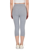 COMEOR Leggings Damen 3/4 Atmungsaktiver Baumwolle - High Waist Caprihose, Kurze Sport Leggins, Radlerhose Elastische Blickdicht Yogahose Sporthose Light Gray
