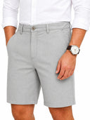 Kurze Hosen Herren - Baumwolle Chino Shorts Elastische Taille mit Tunnelzug Stretch Sommer Freizeithose Kurz Classic Fit