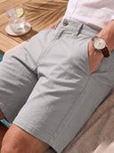 Kurze Hosen Herren - Baumwolle Chino Shorts Elastische Taille mit Tunnelzug Stretch Sommer Freizeithose Kurz Classic Fit