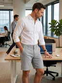 Kurze Hosen Herren - Baumwolle Chino Shorts Elastische Taille mit Tunnelzug Stretch Sommer Freizeithose Kurz Classic Fit