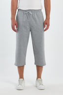 COMEOR Sporthose Herren Kurz – 3/4 Capri Hose Herren - Kurze Hosen Männer Laufshorts Baumwolle Shorts Light Gray