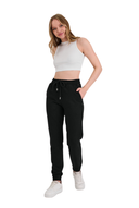 Jogginghose Damen -Baumwolle Warme Sporthose, Freizeithosen, Sweatpants Black