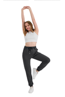 Jogginghose Damen -Baumwolle Warme Sporthose, Freizeithosen, Sweatpants Dark Gray