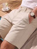 Kurze Hosen Herren - Baumwolle Chino Shorts Elastische Taille mit Tunnelzug Stretch Sommer Freizeithose Kurz Classic Fit