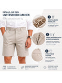 Kurze Hosen Herren - Baumwolle Chino Shorts Elastische Taille mit Tunnelzug Stretch Sommer Freizeithose Kurz Classic Fit