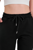 Jogginghose Damen -Baumwolle Warme Sporthose, Freizeithosen, Sweatpants Black