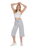 COMEOR Damen Capri Sweatpants – Bequeme 3/4 Jogginghose Light Gray