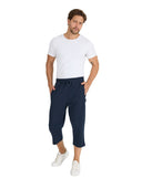 Herren Bermuda Capri Shorts 3/4 Sommerhosen mit Reißverschluss Navy