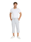 Herren Bermuda Capri Shorts 3/4 Sommerhosen mit Reißverschluss Light Gray