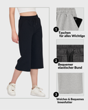 COMEOR Damen Capri Sweatpants – Bequeme 3/4 Jogginghose Dark Gray