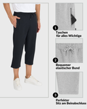 Herren Bermuda Capri Shorts 3/4 Sommerhosen mit Reißverschluss Light Gray