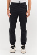 Cargohose Herren Stretch Relaxed Fit mit 6 Taschen und Kordelzug Black