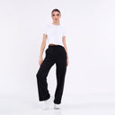 COMEOR Jogginghose Damen - Sporthose Lang Baumwolle Traininghose Lockere Sweatpants mit elastischem Bund und geradem Bein Black