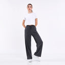 COMEOR Jogginghose Damen - Sporthose Lang Baumwolle Traininghose Lockere Sweatpants mit elastischem Bund und geradem Bein Dark Gray