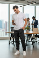 Cargohose Herren Stretch Relaxed Fit mit 6 Taschen und Kordelzug Dark Gray