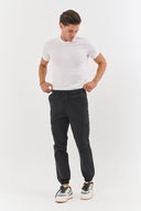 Cargohose Herren Stretch Relaxed Fit mit 6 Taschen und Kordelzug Dark Gray