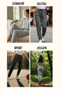 Jogginghose Damen -Baumwolle Warme Sporthose, Freizeithosen, Sweatpants Navy