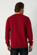 COMEOR Sweatshirt Herren Pullover Ohne Kapuze Maroon