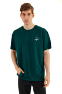 COMEOR Herren T-Shirt Baumwolle Set  – Rundhals Kurzarm Oversize Basic Shirt – Sommer Freizeitshirt Slim Fit Print Casual Sport Bekleidung Dark Green