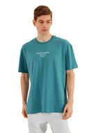 COMEOR Herren T-Shirt Baumwolle Set  – Rundhals Kurzarm Oversize Basic Shirt – Sommer Freizeitshirt Slim Fit Print Casual Sport Bekleidung Light Blue