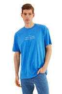 COMEOR Herren T-Shirt Baumwolle Set  – Rundhals Kurzarm Oversize Basic Shirt – Sommer Freizeitshirt Slim Fit Print Casual Sport Bekleidung Dodger Blue