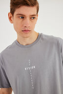 COMEOR Herren T-Shirt Baumwolle Set  – Rundhals Kurzarm Oversize Basic Shirt – Sommer Freizeitshirt Slim Fit Print Casual Sport Bekleidung LightGray