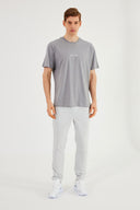 COMEOR Herren T-Shirt Baumwolle Set  – Rundhals Kurzarm Oversize Basic Shirt – Sommer Freizeitshirt Slim Fit Print Casual Sport Bekleidung LightGray